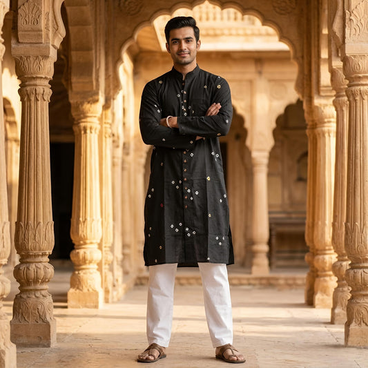 Black Edition | Bandhej Long Kurta