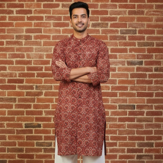Ajrakh Kurta | Crimson Craft