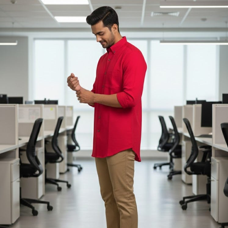 Cotton Slub Shirt | Sandstone Sorbet