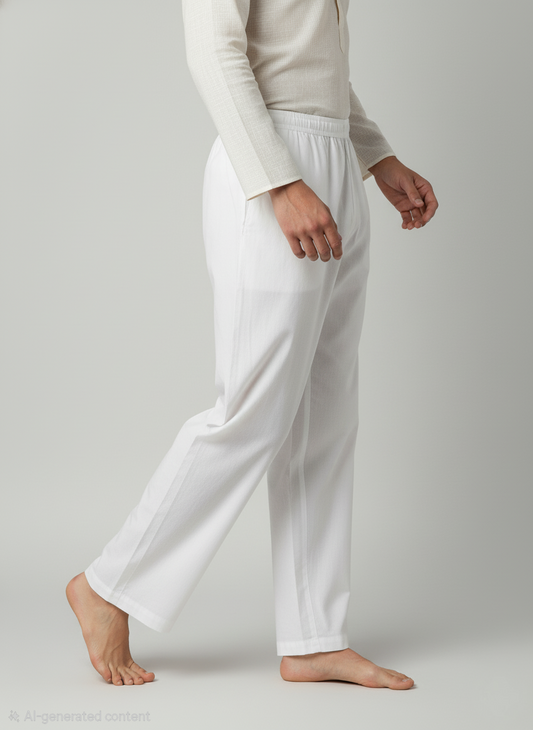 Ivory Cotton Satin Bottom | J Pants