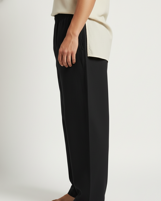 Charcoal Cotton Slub Bottom