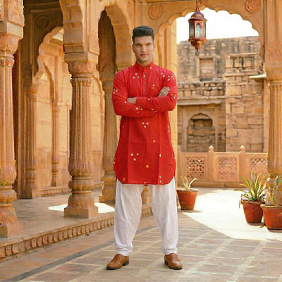 Red Edition | Bandhej Short Kurta
