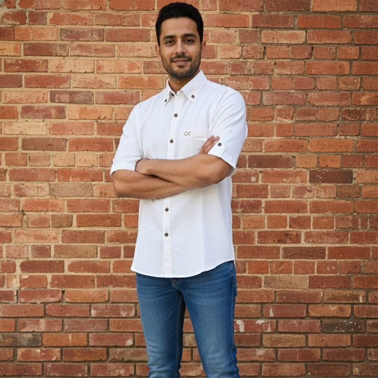 Cotton Linen Shirt | Ivory Breeze