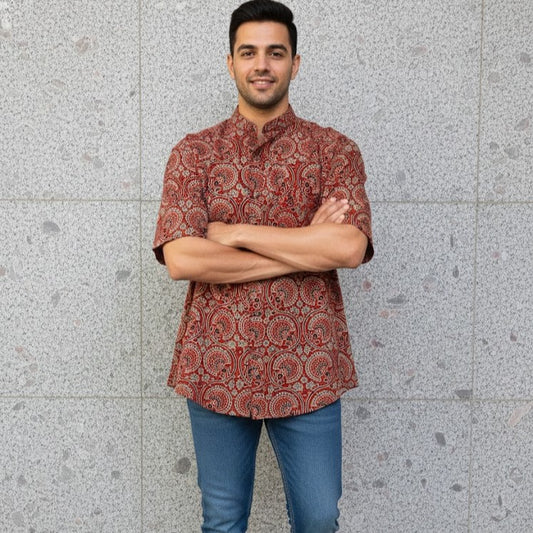 Ajrakh Casual Shirt | Crimson Craft
