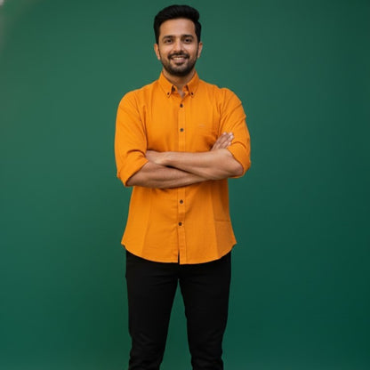 Cotton Slub Shirt | Amber Clay