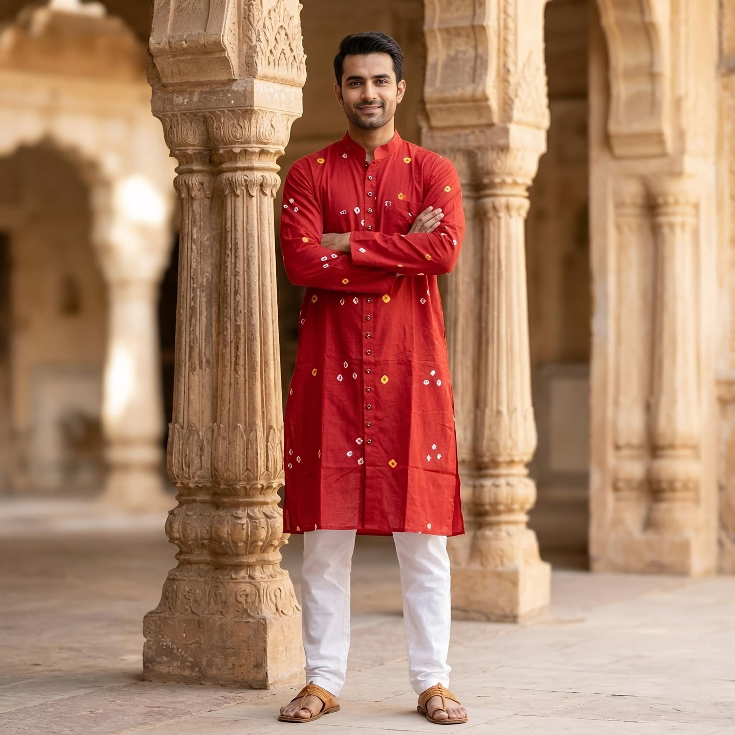 Red Edition | Bandhej Long Kurta