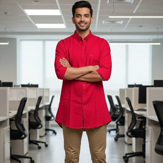 Cotton Slub Shirt | Sandstone Sorbet