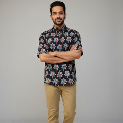 Ajrakh Casual Shirt | Shadow Petals