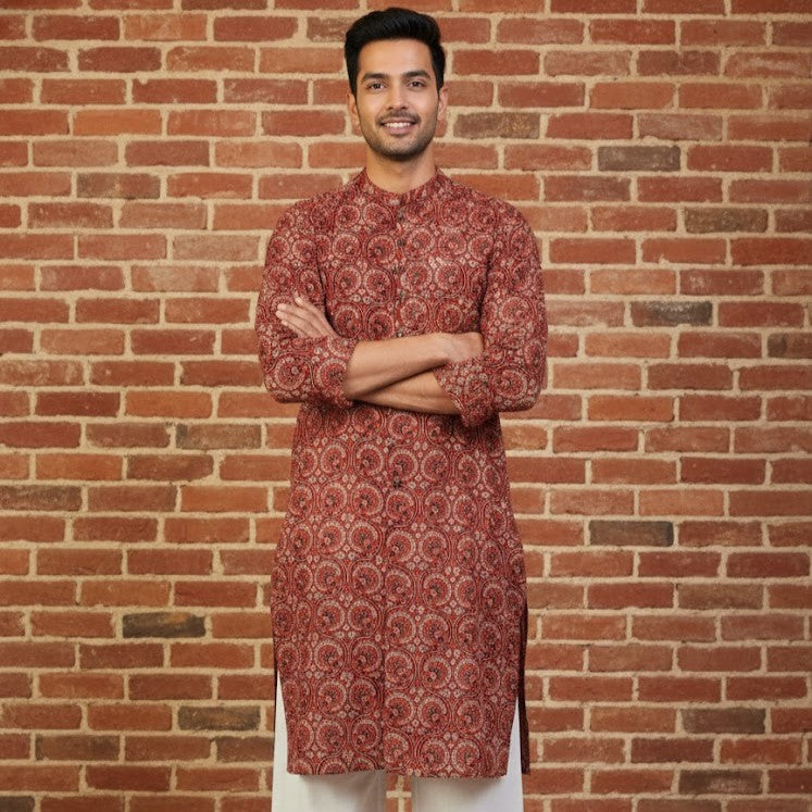 Ajrakh Kurta | Crimson Craft
