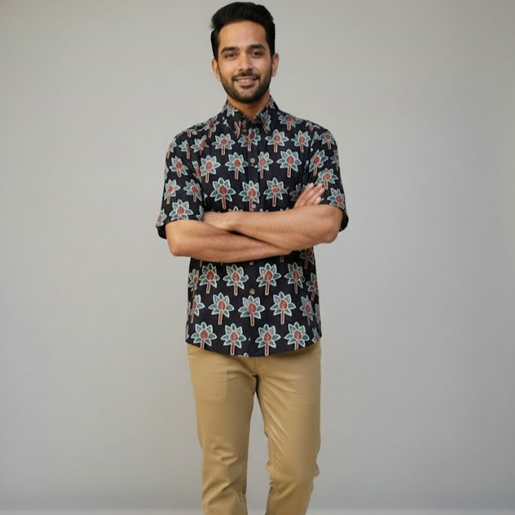 Ajrakh Casual Shirt | Shadow Petals