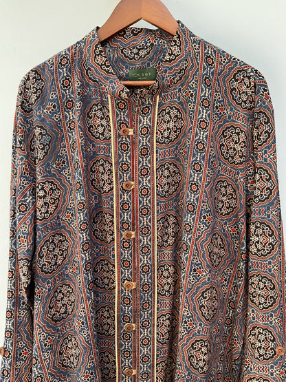 Ajrakh Heritage Kurta | Blue Edition