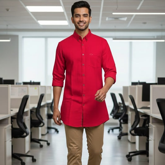 Cotton Slub Shirt | Sandstone Sorbet