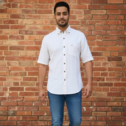 Cotton Linen Shirt | Ivory Breeze