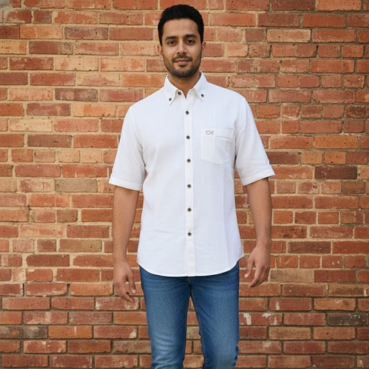 Cotton Linen Shirt | Ivory Breeze