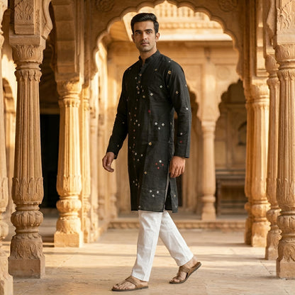 Black Edition | Bandhej Long Kurta