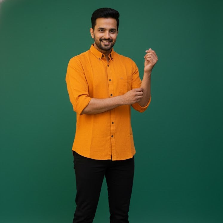 Cotton Slub Shirt | Amber Clay