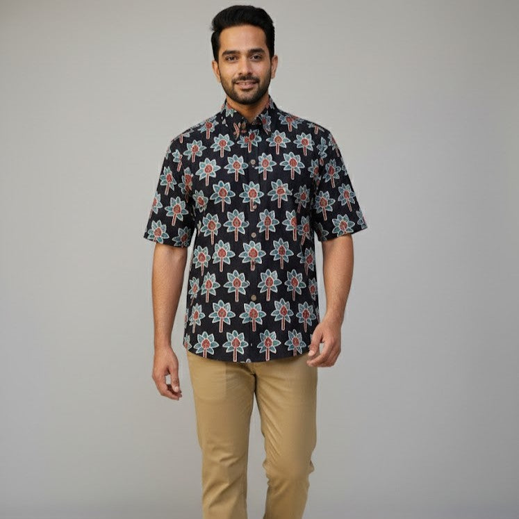Ajrakh Casual Shirt | Shadow Petals
