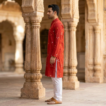 Red Edition | Bandhej Long Kurta