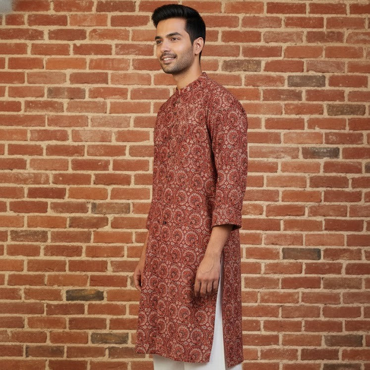 Ajrakh Kurta | Crimson Craft