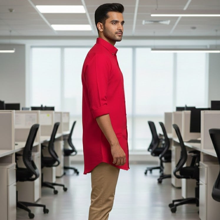 Cotton Slub Shirt | Sandstone Sorbet