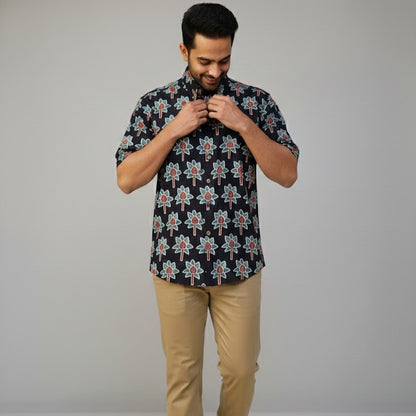 Ajrakh Casual Shirt | Shadow Petals