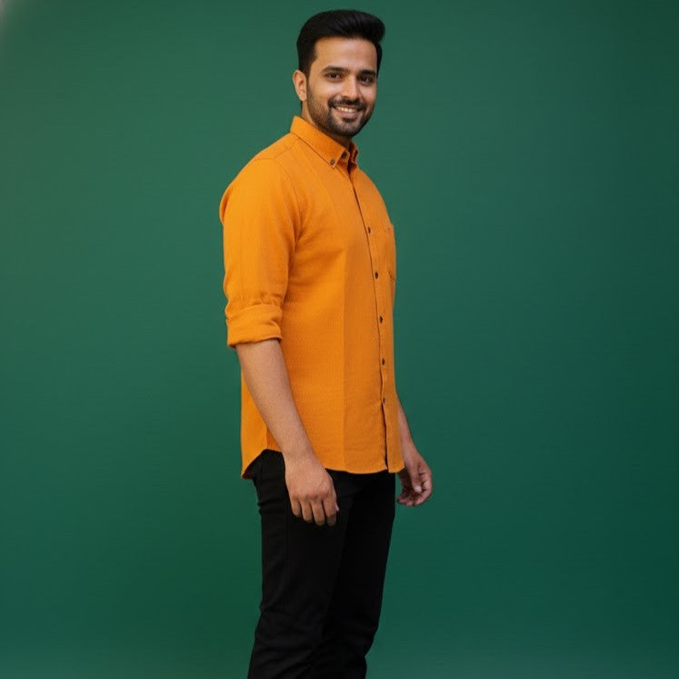 Cotton Slub Shirt | Amber Clay