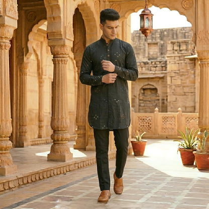 Black Edition | Bandhej Short Kurta