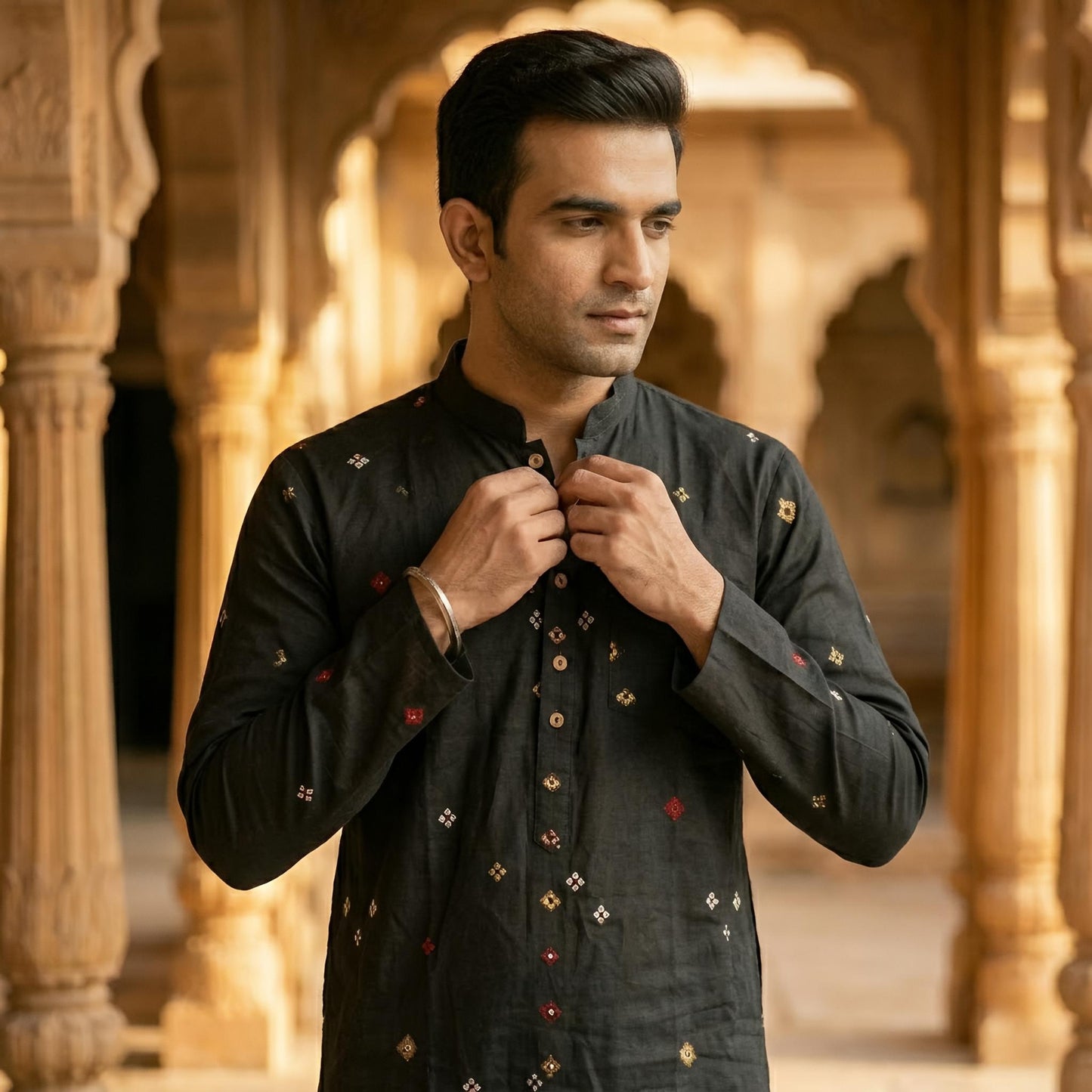 Black Edition | Bandhej Long Kurta