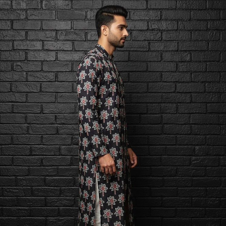 Ajrakh Kurta | Shadow Petals
