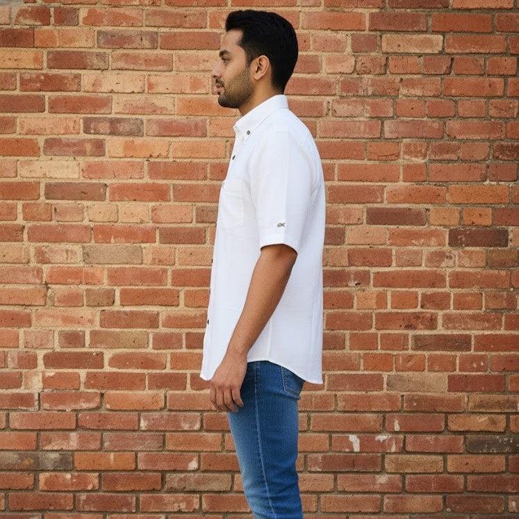 Cotton Linen Shirt | Ivory Breeze