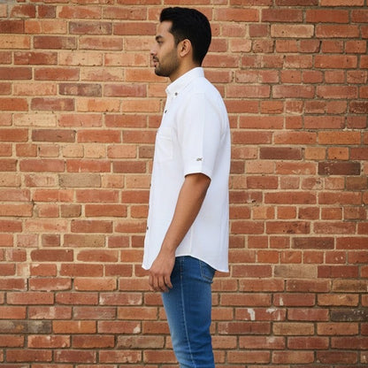 Cotton Linen Shirt | Ivory Breeze