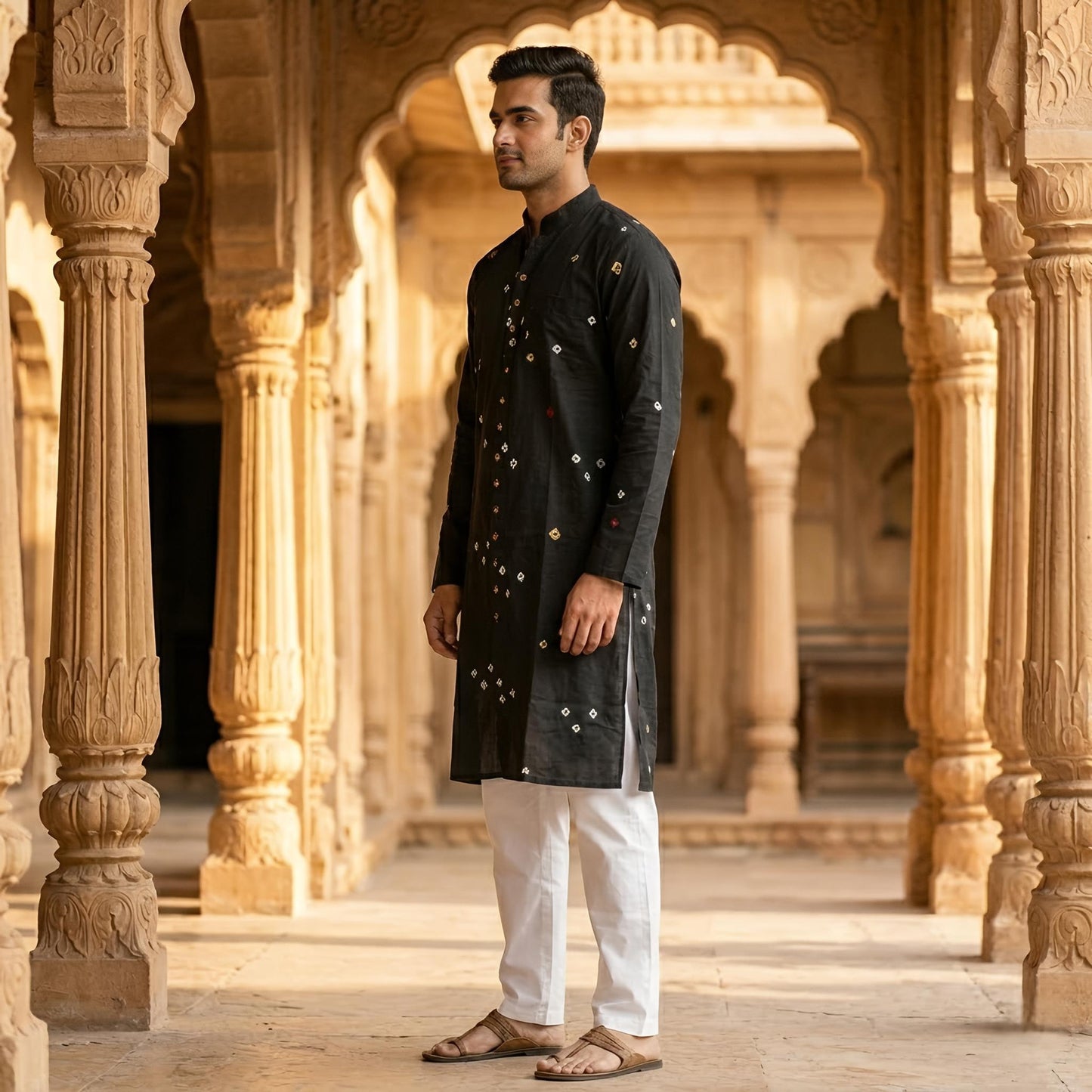 Black Edition | Bandhej Long Kurta
