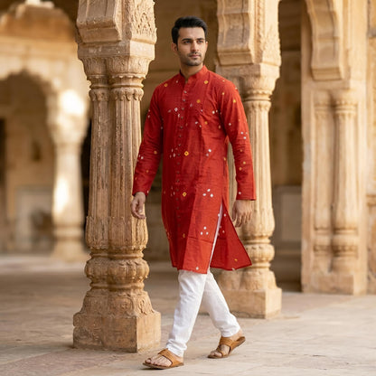Red Edition | Bandhej Long Kurta