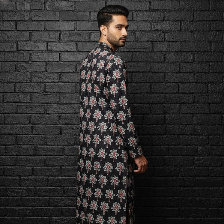 Ajrakh Kurta | Shadow Petals