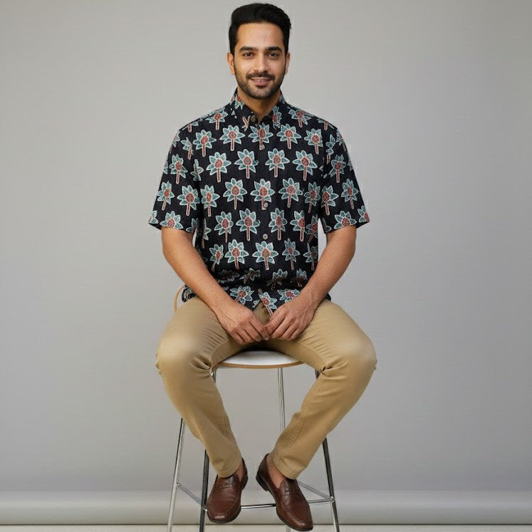 Ajrakh Casual Shirt | Shadow Petals
