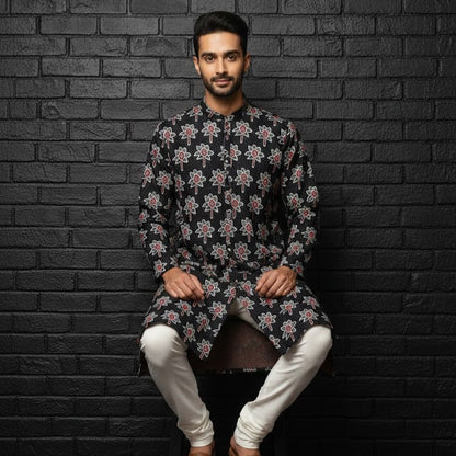 Ajrakh Kurta | Shadow Petals