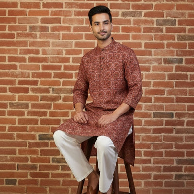 Ajrakh Kurta | Crimson Craft