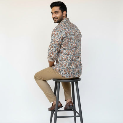 Ajrakh Casual Shirt | Earthen Ivory