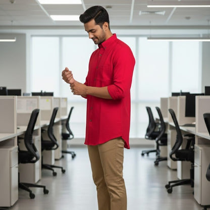 Cotton Slub Shirt | Sandstone Sorbet