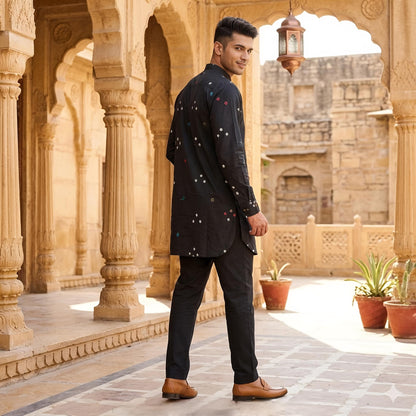 Black Edition | Bandhej Short Kurta