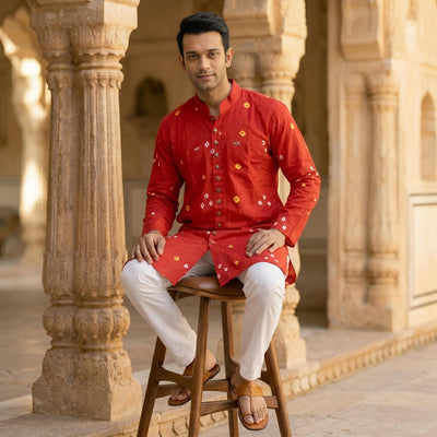 Red Edition | Bandhej Long Kurta