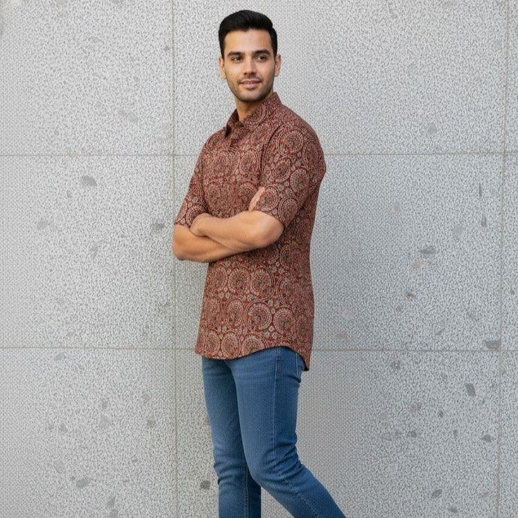 Ajrakh Casual Shirt | Crimson Craft