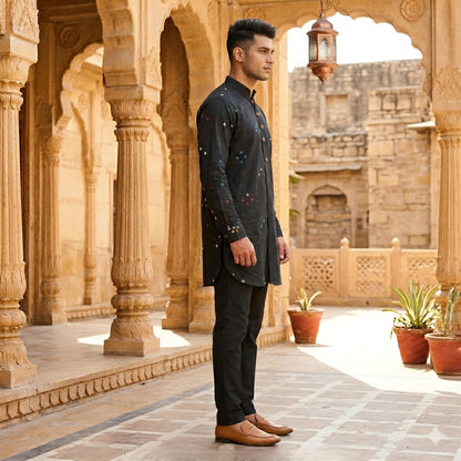 Black Edition | Bandhej Short Kurta