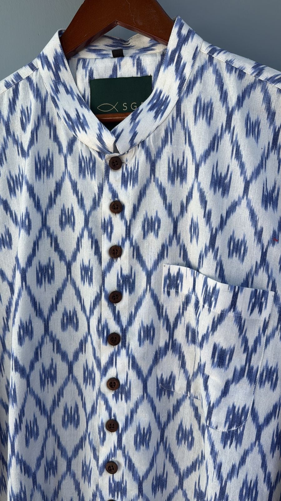 Ikat Heritage Kurta | Vibrant Blues