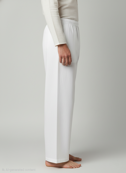 Ivory Cotton Satin Bottom | J Pants