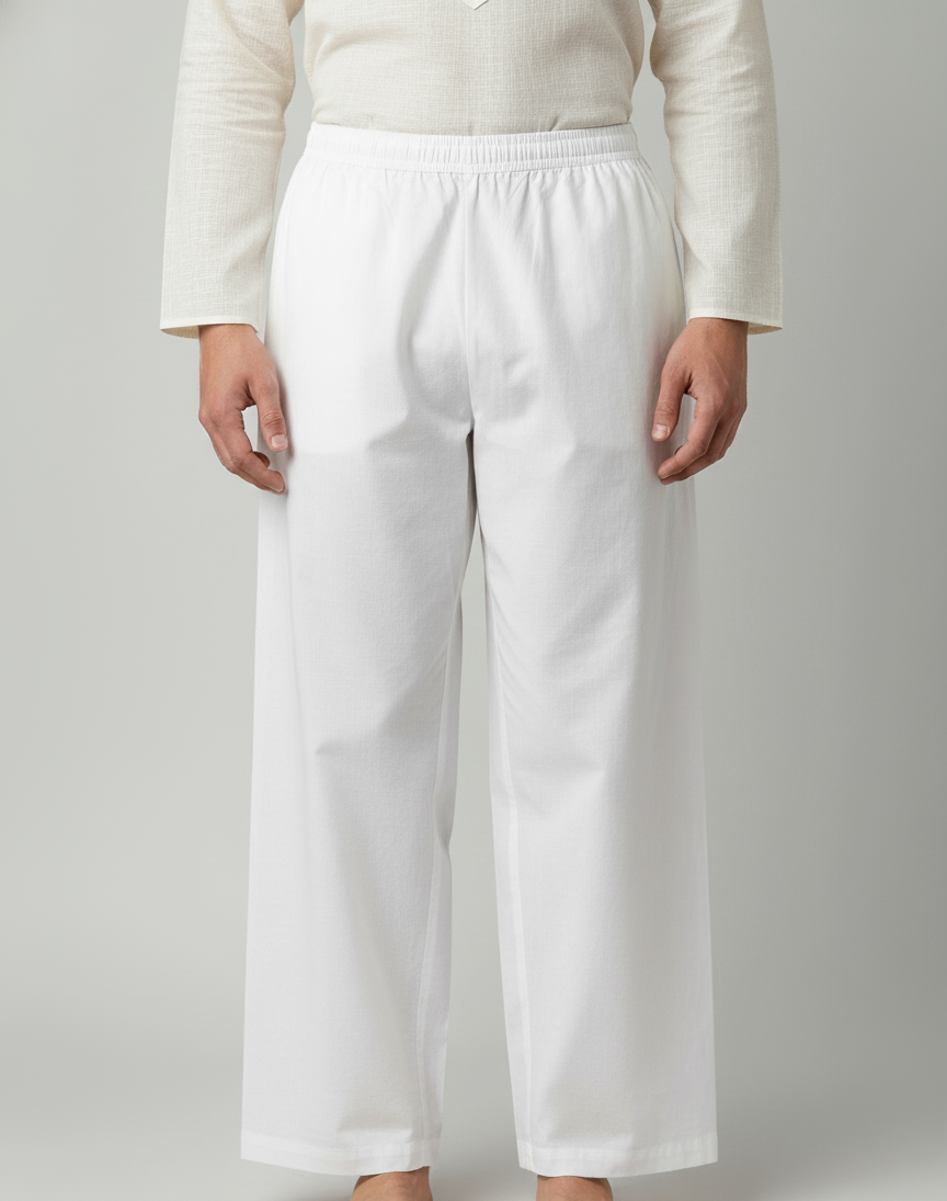 Ivory Cotton Satin Bottom | J Pants