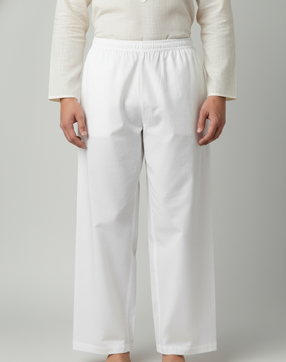 Ivory Cotton Satin Bottom | J Pants