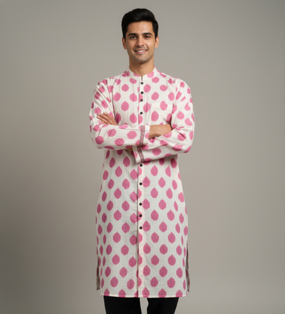 Pastel Harmony Ikat Kurta