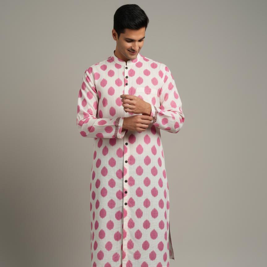 Pastel Harmony | Ikat Kurta