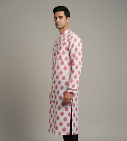 Pastel Harmony Ikat Kurta